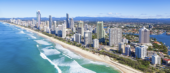 Gold Coast skyline and beach
