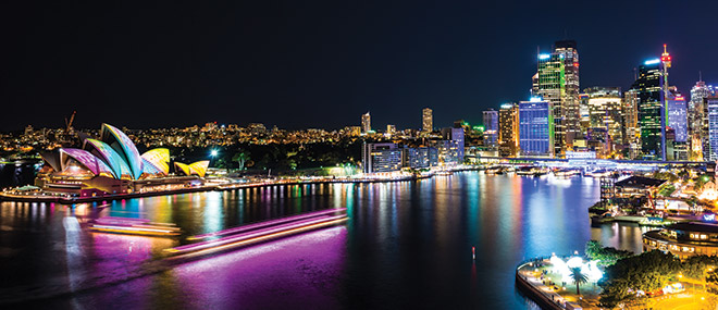Sydney Harbour at night