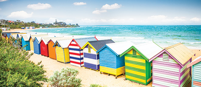 Bathing Boxes, St Kilda beach