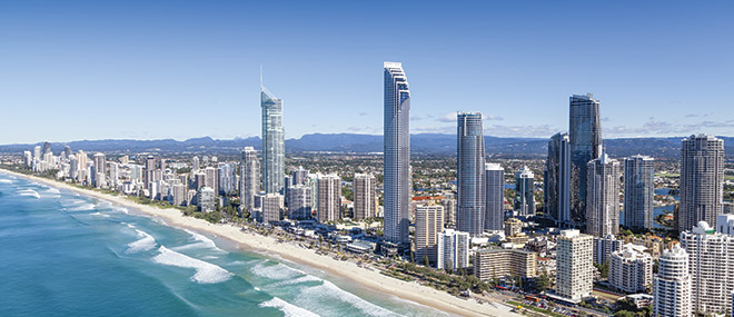 The Gold Coast Beaches, view from above