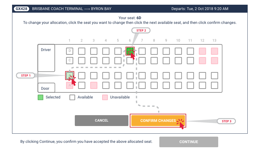 How to choose your seat step 2 diagram