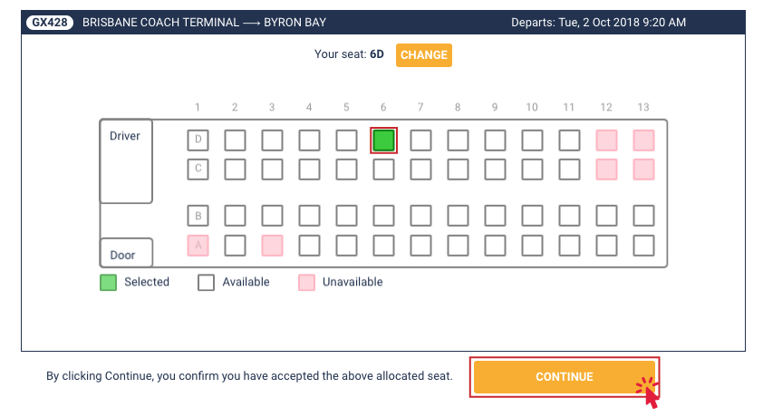 How to choose your seat step 3 diagram