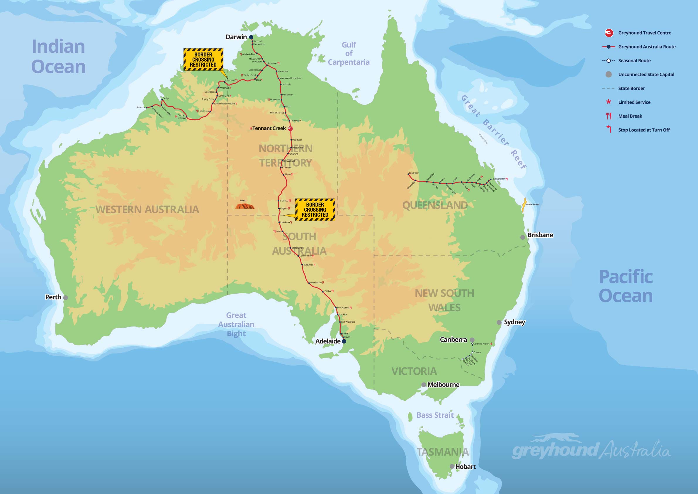 Greyhound Australia Network Map - April 2020 Greyhound Australia Network Map - April 2020