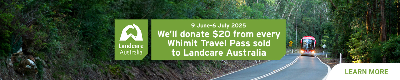 We'll donate $20 from every Whimit Travel Pass sold to Landcare Australia 