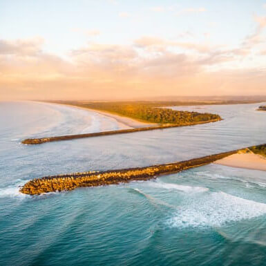 Ballina River Inlet Aerial view
