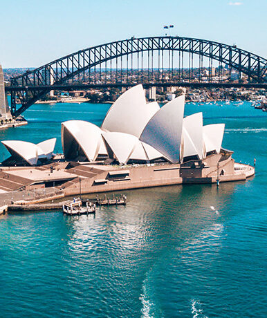 Sydney Opera House and Sydney Harbour Bridge Aerial View