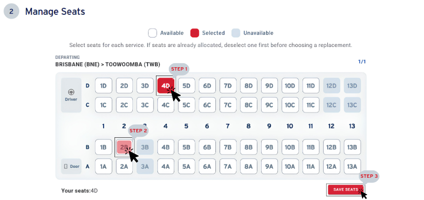 How to select your seat image.