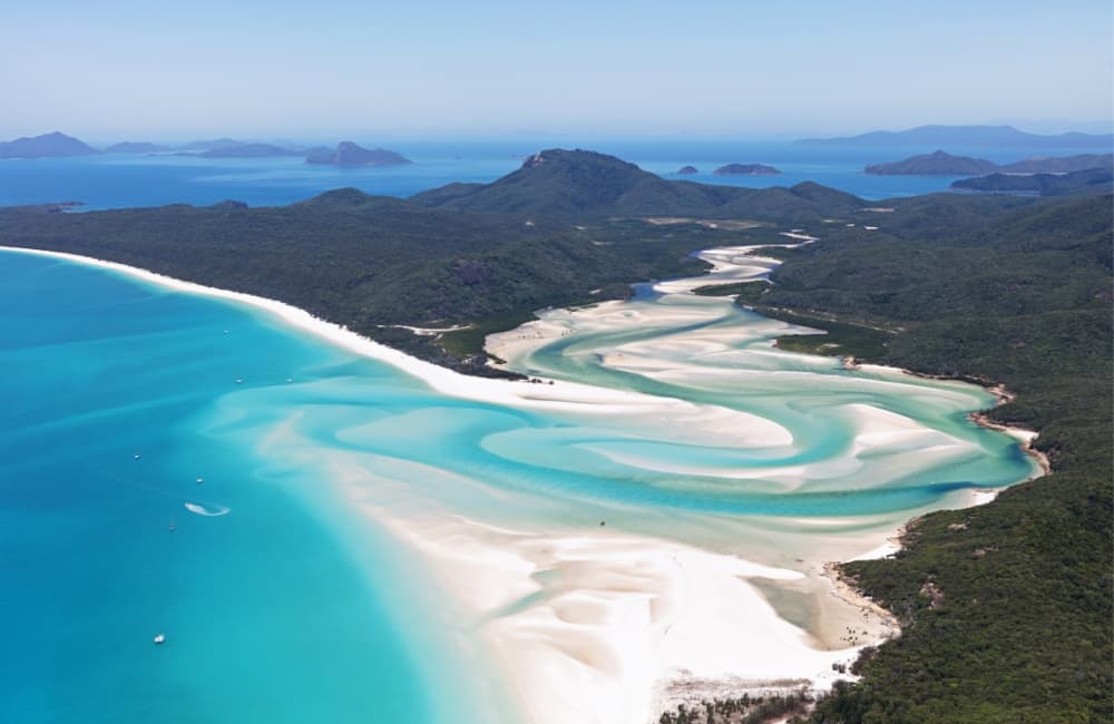 Aerial view of Whitehaven Beach