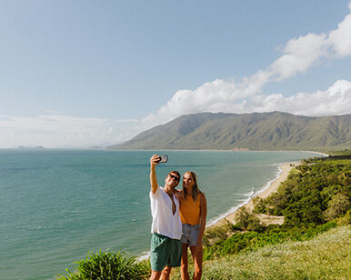 Couple with phone taking an 