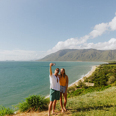 Couple with phone taking an 