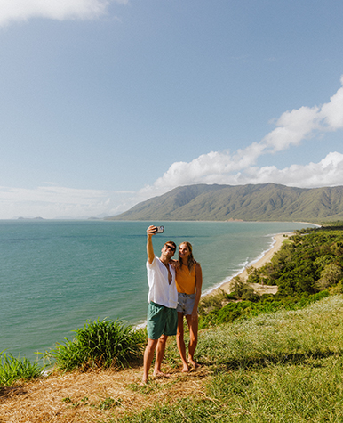 Couple with phone taking an 